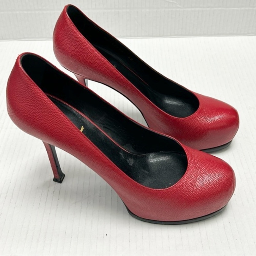 Saint Laurent red platform pumps